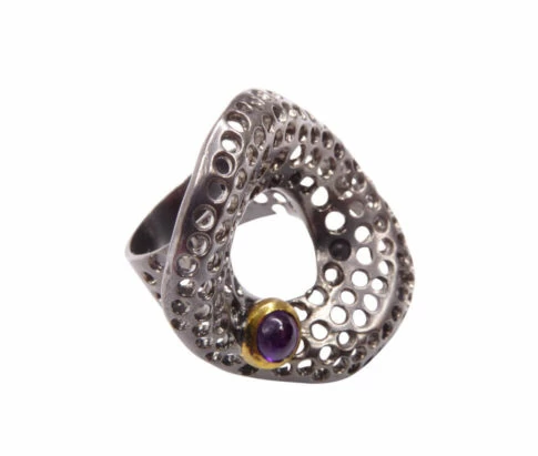 Zilveren ring met amethist
