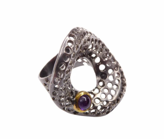 Zilveren ring met amethyst