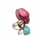 Zilveren ring met edelstenen
