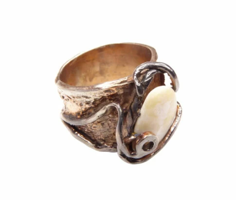 Zilveren ring met gele zeesteen