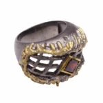 Zilveren ring met granaat