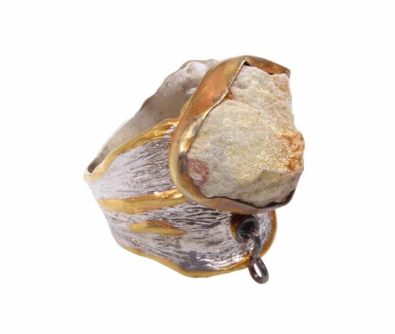 Zilveren ring met grossulaar