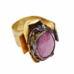 Zilveren ring met kunziet