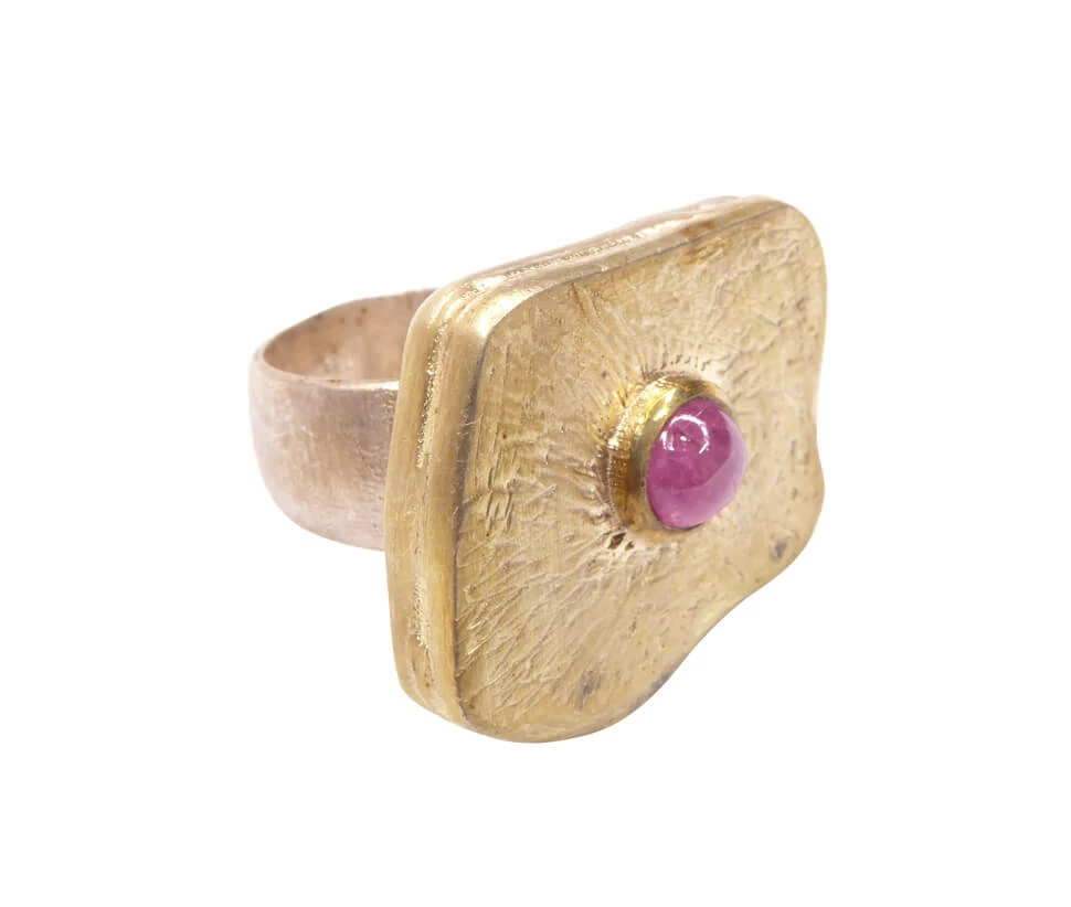 Zilveren ring met rode toermalijn
