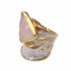 Zilveren rozenkwarts ring