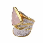 Zilveren rozenkwarts ring