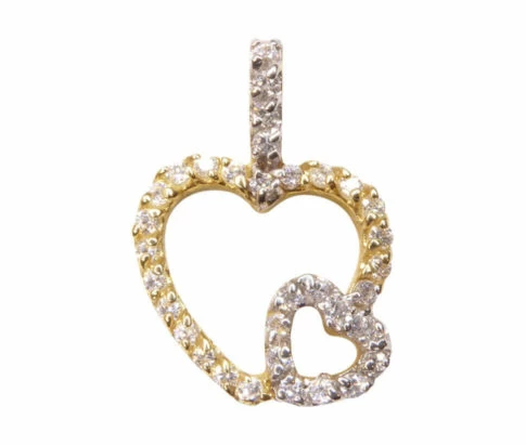 Bicolor gouden hart hanger