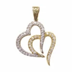 Bicolor gouden harten hangers