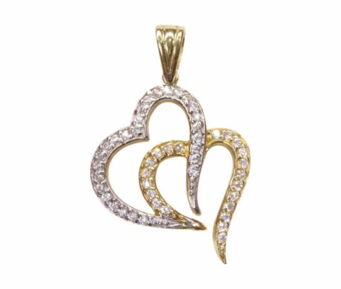 Bicolor gouden harten hangers