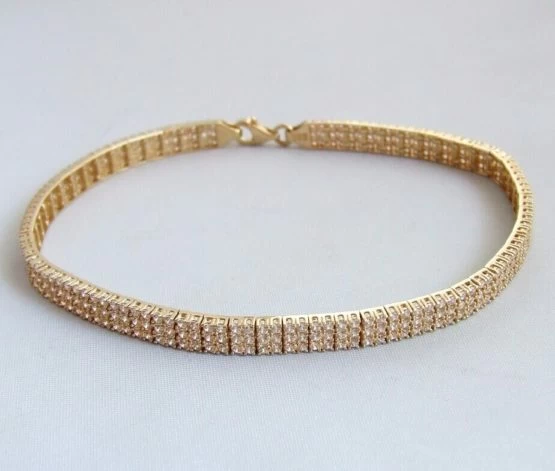 Gouden Christian armband met zirkonia 2 Gouden Christian armband met zirkonia
