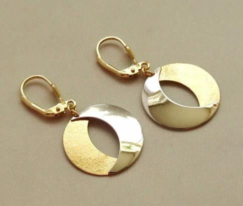 14 karaat bicolor gouden oorbellen