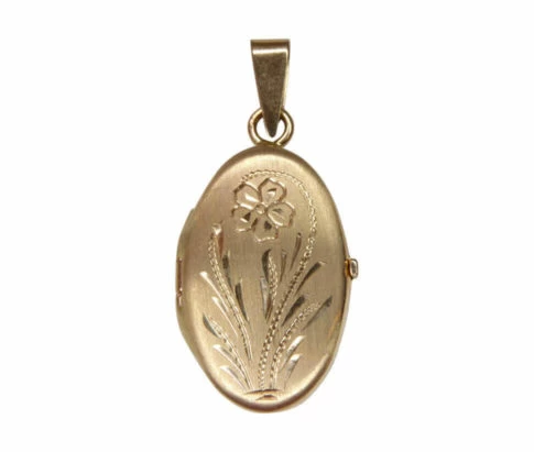 Gouden medaillon met bloem motief