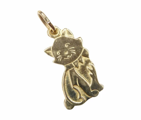 Gouden poes hanger Gouden poes hanger