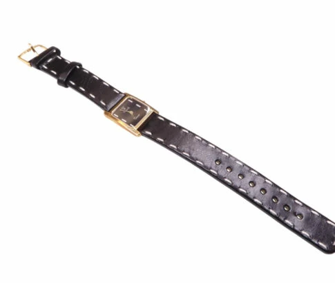 VicencE gouden horloge met leren band
