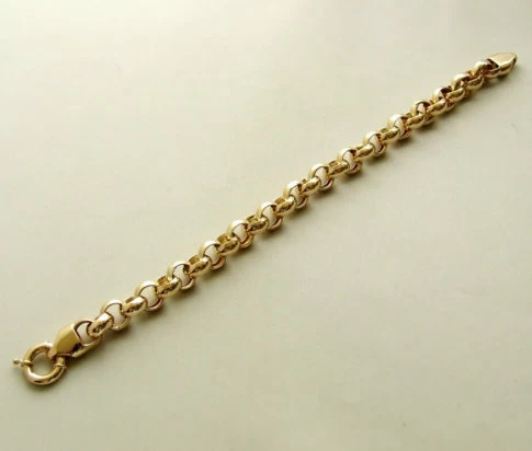 Geel gouden Christian jasseron armband