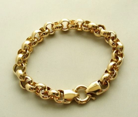 Geel gouden Christian jasseron armband