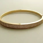 Geel gouden zirkonia slavenarmband 2 Geel gouden zirkonia slavenarmband