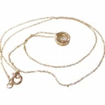 14 karaat geel gouden ketting met hanger cirkel