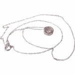 14 karaat wit gouden ketting met hanger cirkel 2 14 karaat wit gouden ketting met hanger cirkel