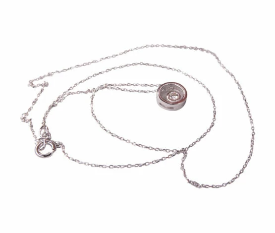 14 karaat wit gouden ketting met hanger cirkel 2 14 karaat wit gouden ketting met hanger cirkel