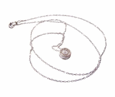 14 karaat wit gouden ketting rozet
