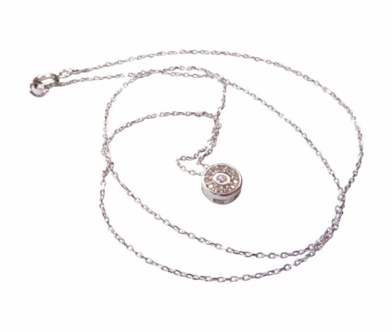 14 karaat wit gouden ketting rozet