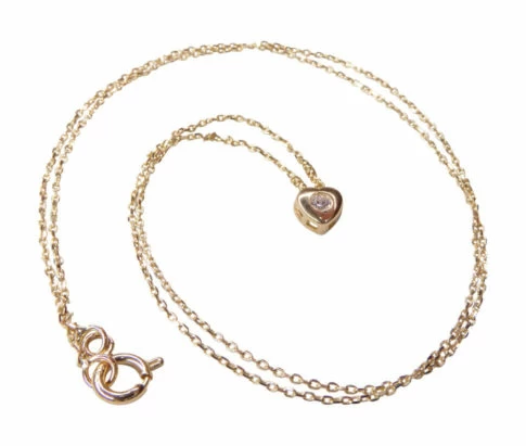 14 karaat geel gouden ketting hart
