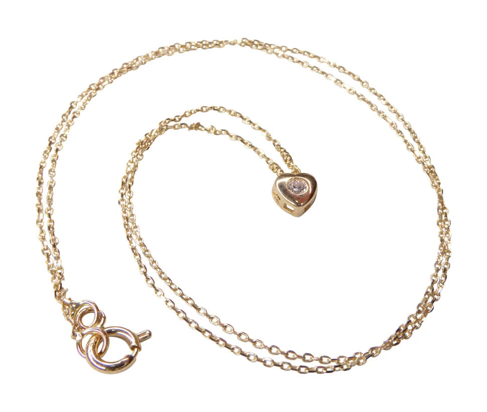 14 karaat geel gouden ketting hart