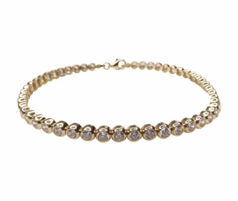 14 karaats gouden tennisarmband met zirkonia
