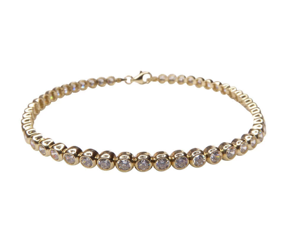 14 karaats gouden tennisarmband met zirkonia