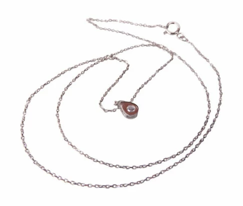 14 karaat wit gouden ketting druppel