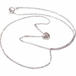 14 karaat wit gouden ketting hart