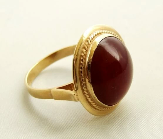 Geel gouden agaat ring