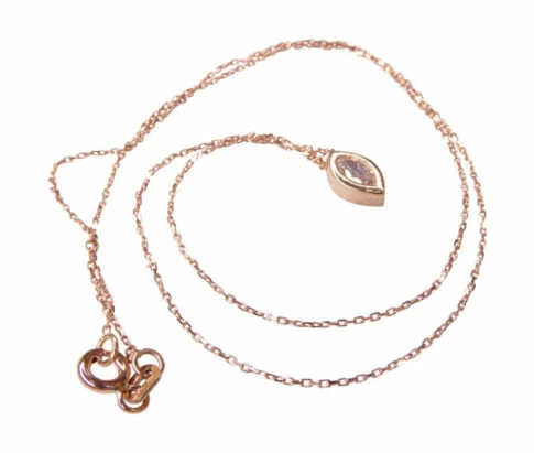 Rose gouden zirkonia marquise hanger