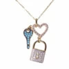 Tricolor gouden zirkonia liefdes hanger