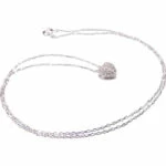 Wit gouden zirkonia harten hanger