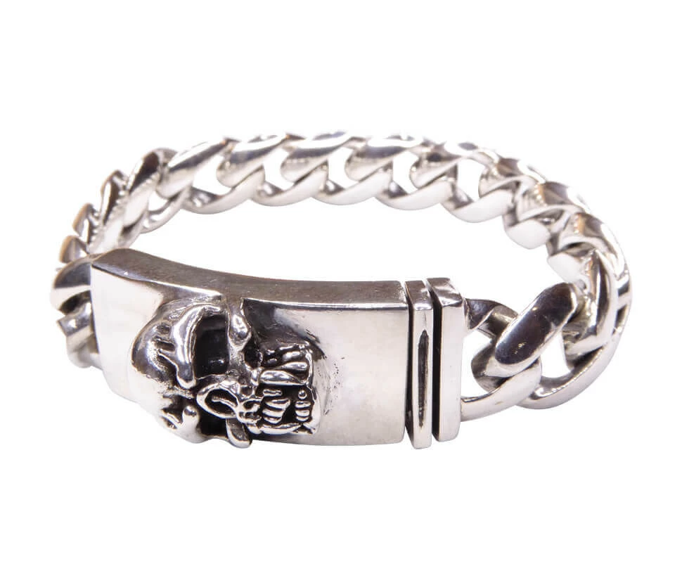 Zilveren armband met doodskop