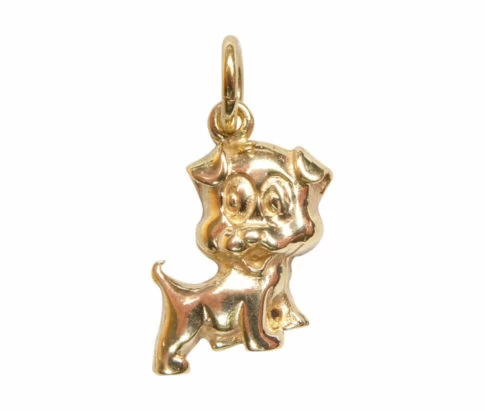 14 karaats gouden hond hanger