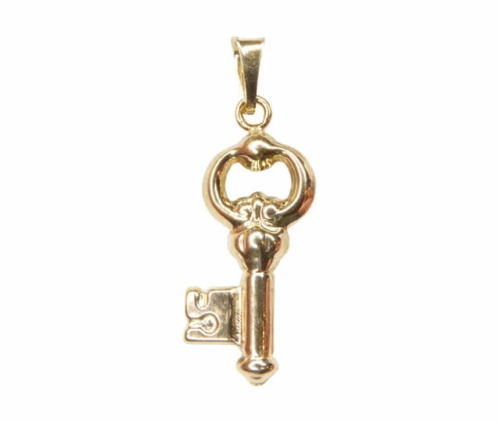14 karaats gouden sleutel hanger 14 karaats gouden sleutel hanger