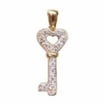 Bicolor gouden sleutel hanger