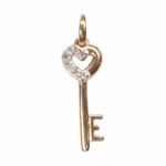 Bicolor Gouden Sleutel Hart Hanger