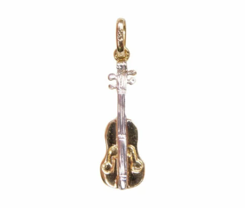 Bicolor gouden viool hanger