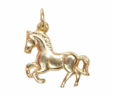 Geel gouden paard hanger