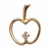 Gouden appel hanger met diamant