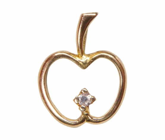 Gouden appel hanger met diamant Gouden appel hanger met diamant