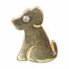 Gouden hond hanger met diamant