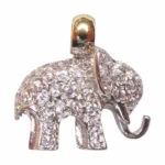 Gouden olifant hanger met zirkonia Gouden olifant hanger met zirkonia