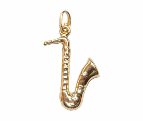 Gouden saxofoon hanger