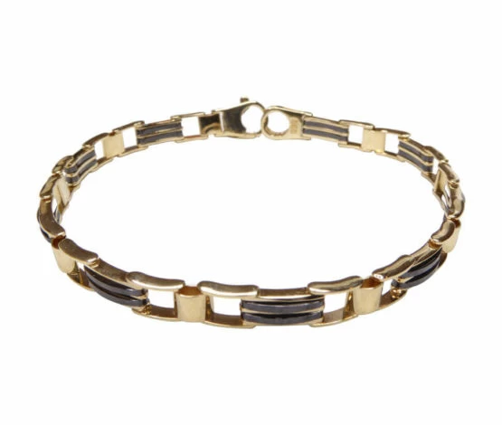 14 karaat massieve bicolor armband 2 14 karaat massieve bicolor armband