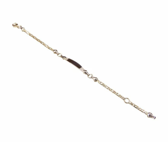 Bicolor gouden kind naamplaat armband Bicolor gouden kind naamplaat armband